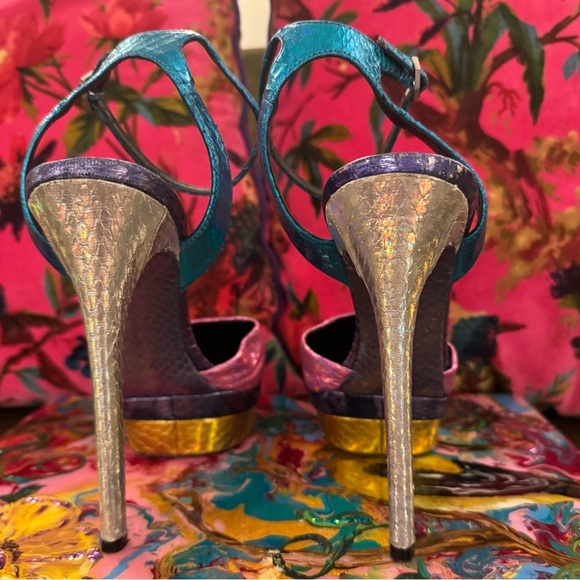 Vibrant Brian Atwood Platform Stiletto Heels - Picture 5 of 8